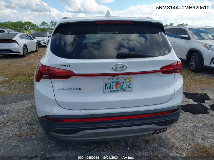 5NMS14AJ0MH320610 2021 Hyundai Santa Fe Se