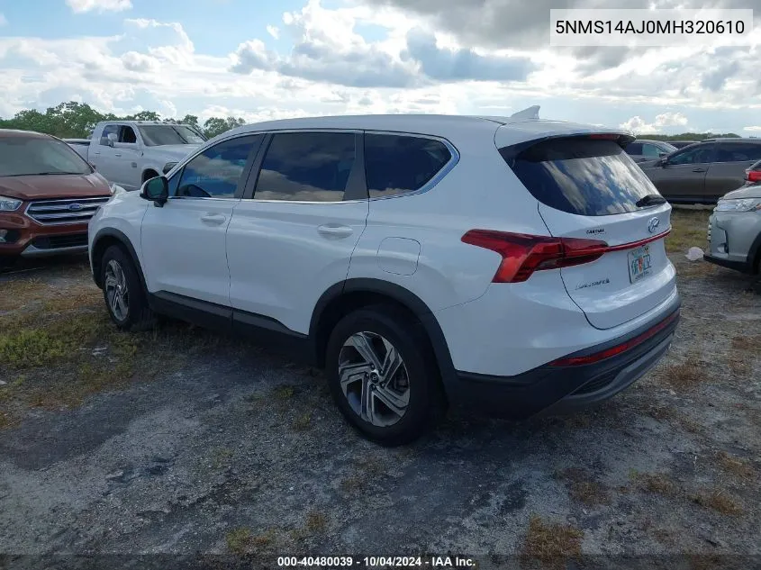 5NMS14AJ0MH320610 2021 Hyundai Santa Fe Se