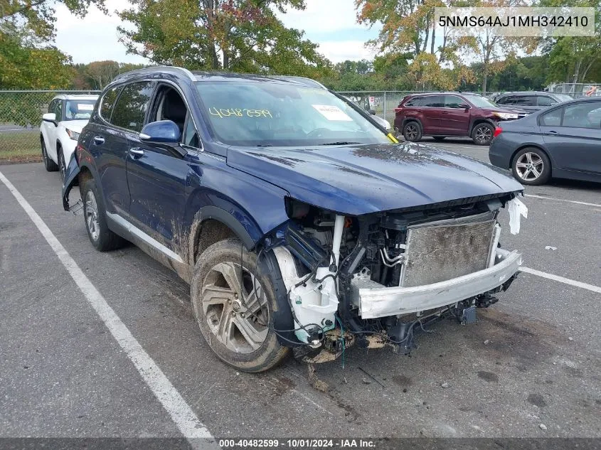 2021 Hyundai Santa Fe Sel VIN: 5NMS64AJ1MH342410 Lot: 40482599