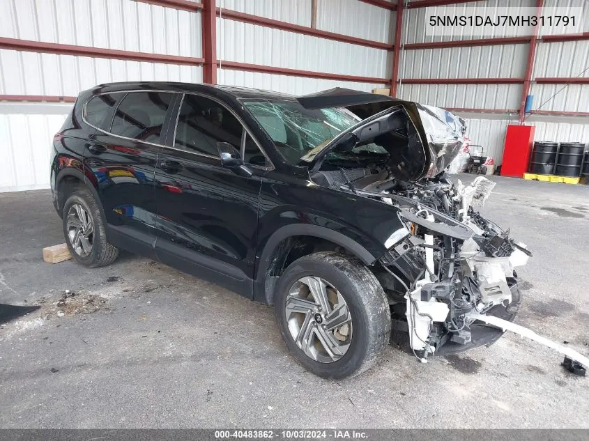 2021 Hyundai Santa Fe Se VIN: 5NMS1DAJ7MH311791 Lot: 40483862