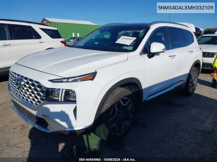 2021 Hyundai Santa Fe Limited VIN: 5NMS4DALXMH332109 Lot: 40484965