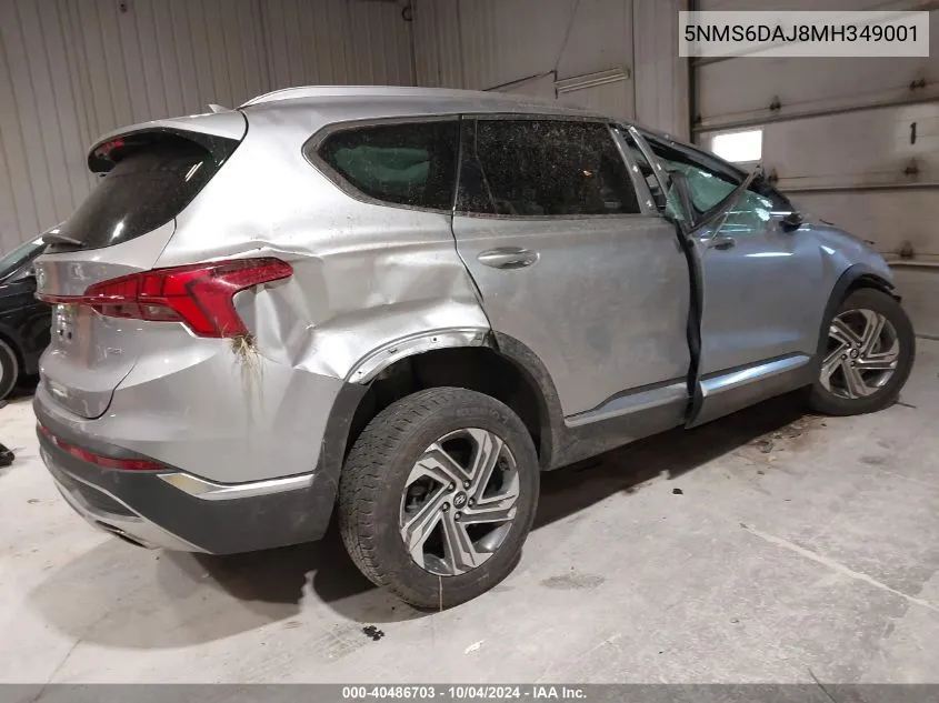 5NMS6DAJ8MH349001 2021 Hyundai Santa Fe Sel