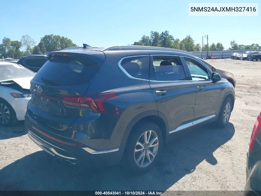 2021 Hyundai Santa Fe Sel VIN: 5NMS24AJXMH327416 Lot: 40543041