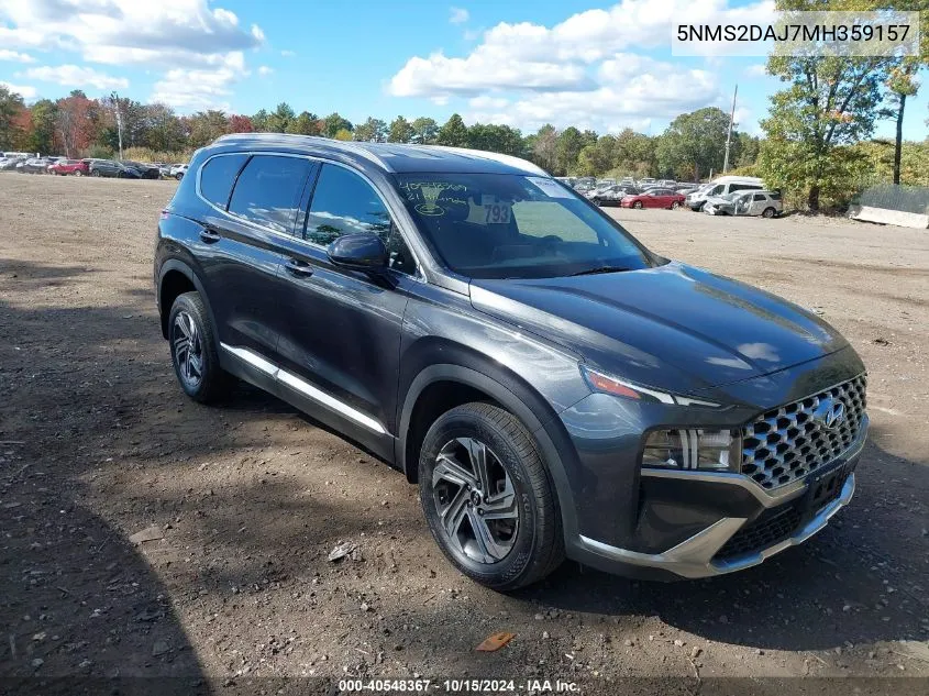 2021 Hyundai Santa Fe Sel VIN: 5NMS2DAJ7MH359157 Lot: 40548367