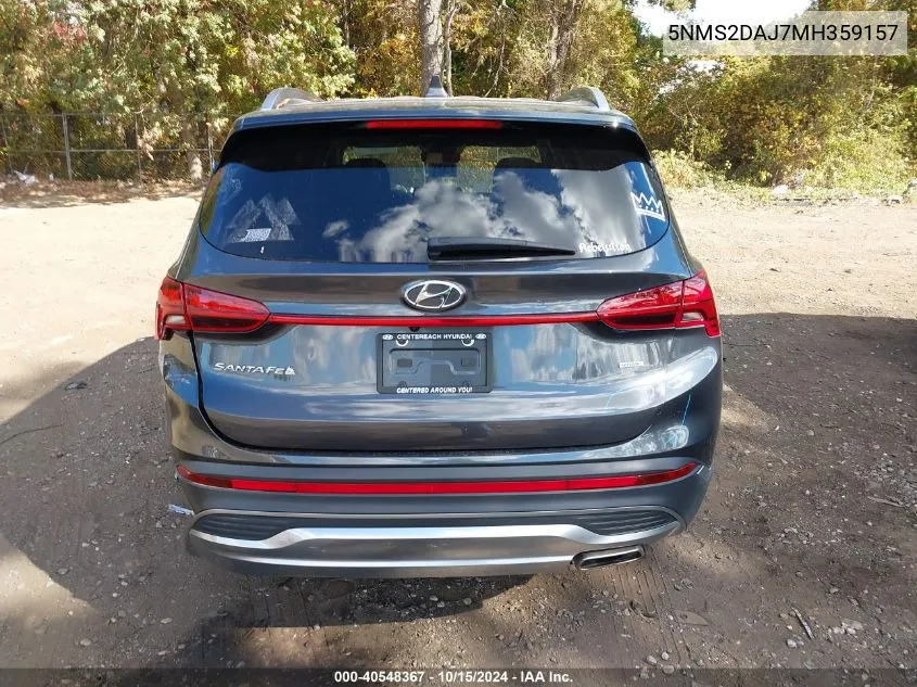 2021 Hyundai Santa Fe Sel VIN: 5NMS2DAJ7MH359157 Lot: 40548367