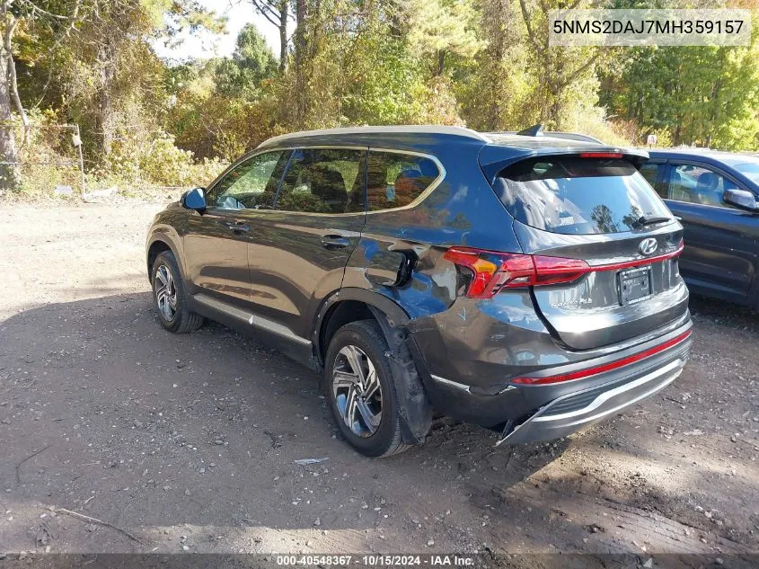 2021 Hyundai Santa Fe Sel VIN: 5NMS2DAJ7MH359157 Lot: 40548367