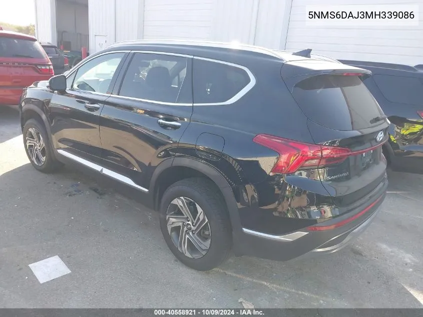 2021 Hyundai Santa Fe Sel VIN: 5NMS6DAJ3MH339086 Lot: 40558921