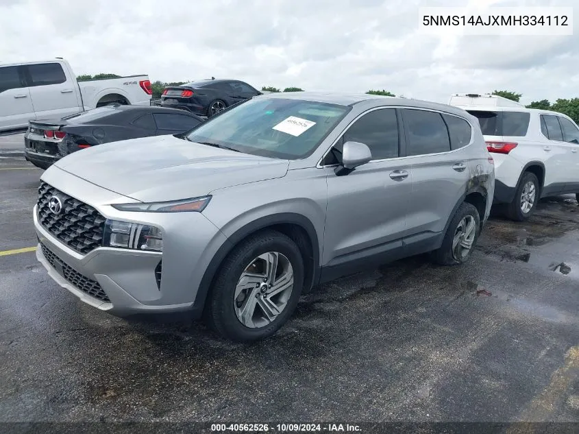 2021 Hyundai Santa Fe Se VIN: 5NMS14AJXMH334112 Lot: 40562526