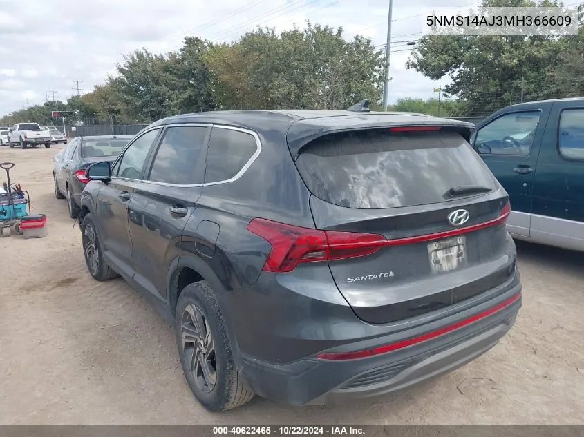 2021 Hyundai Santa Fe Se VIN: 5NMS14AJ3MH366609 Lot: 40622465