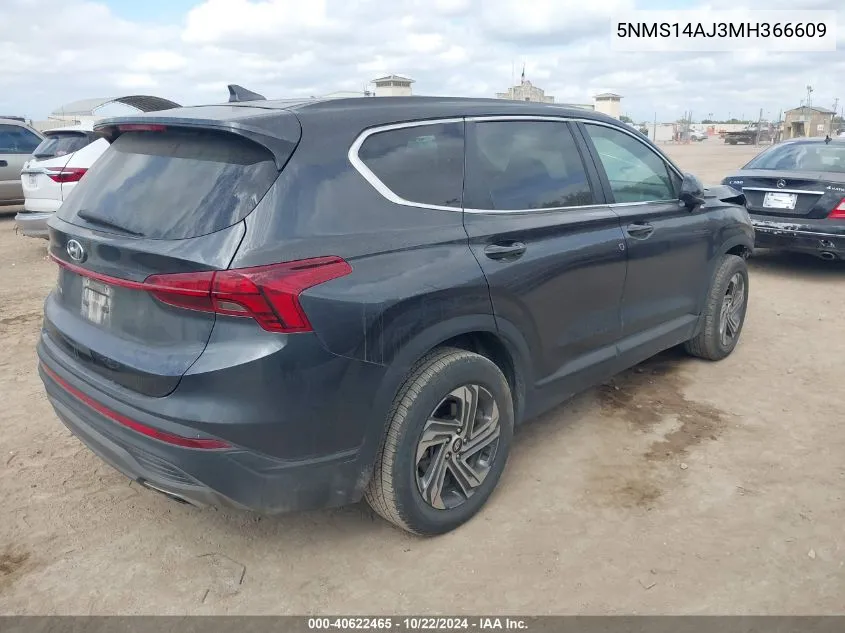 2021 Hyundai Santa Fe Se VIN: 5NMS14AJ3MH366609 Lot: 40622465