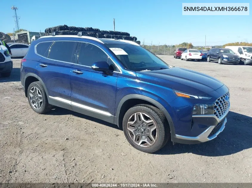 2021 Hyundai Santa Fe Limited VIN: 5NMS4DALXMH366678 Lot: 40626244