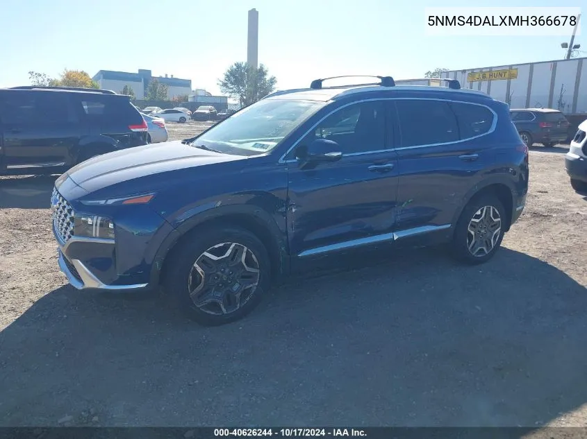 2021 Hyundai Santa Fe Limited VIN: 5NMS4DALXMH366678 Lot: 40626244