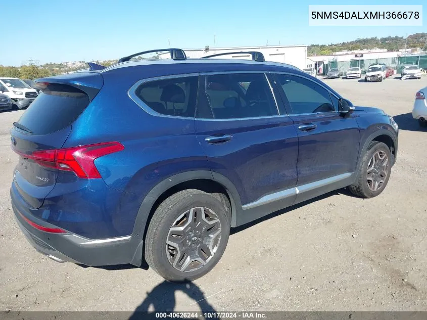 5NMS4DALXMH366678 2021 Hyundai Santa Fe Limited