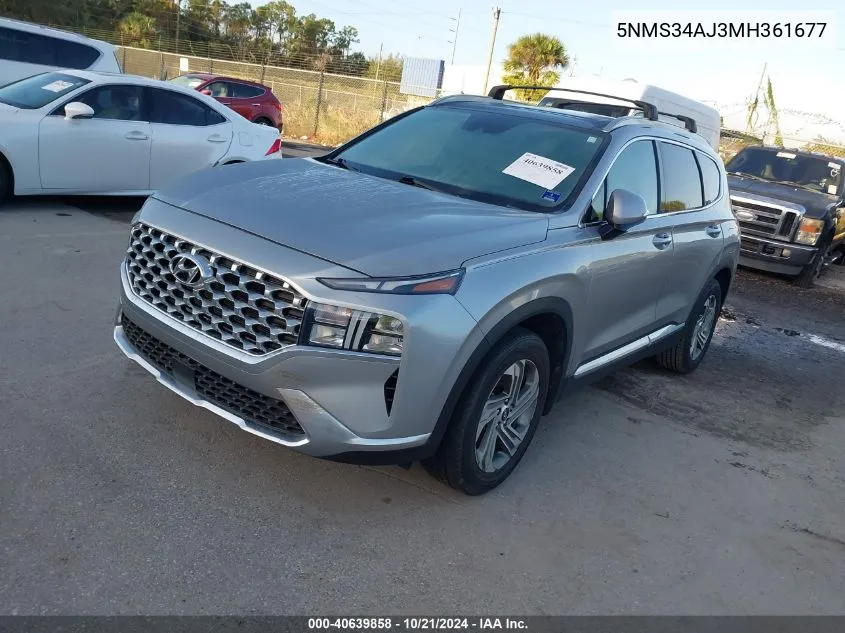 5NMS34AJ3MH361677 2021 Hyundai Santa Fe Sel