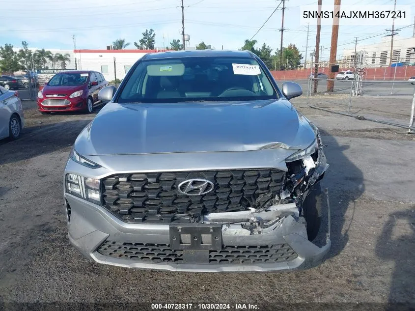 5NMS14AJXMH367241 2021 Hyundai Santa Fe Se