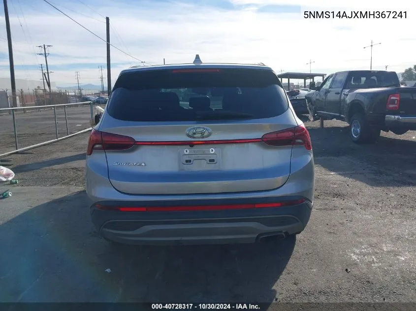 2021 Hyundai Santa Fe Se VIN: 5NMS14AJXMH367241 Lot: 40728317