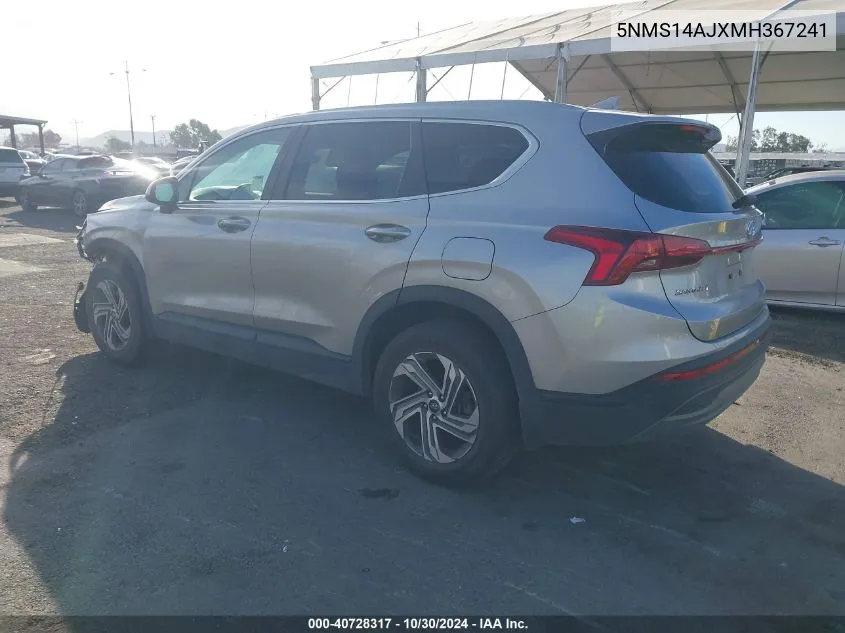 5NMS14AJXMH367241 2021 Hyundai Santa Fe Se