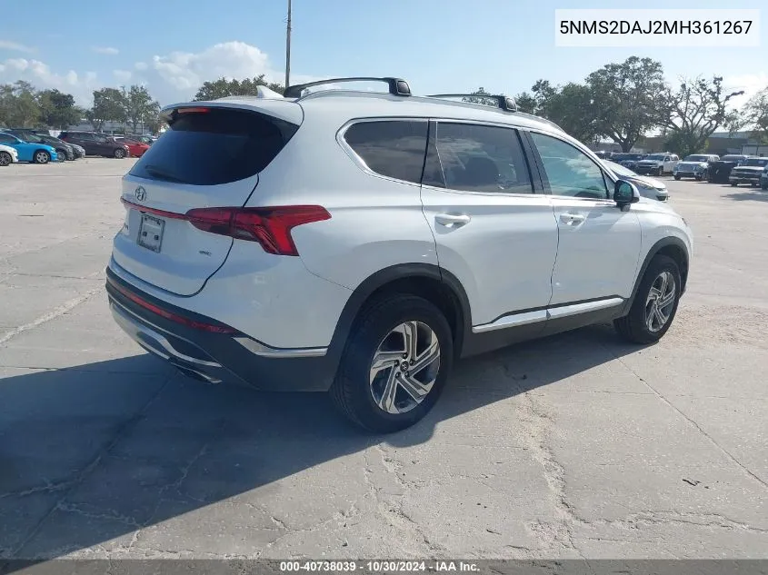 5NMS2DAJ2MH361267 2021 Hyundai Santa Fe Sel