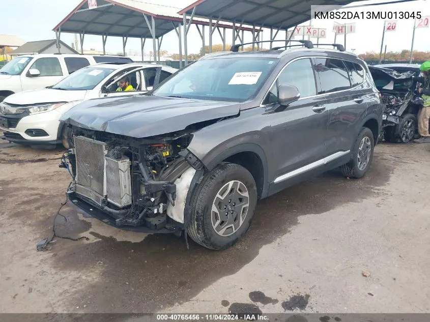 2021 Hyundai Santa Fe Hybrid Blue VIN: KM8S2DA13MU013045 Lot: 40765456