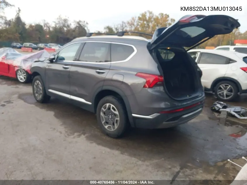 2021 Hyundai Santa Fe Hybrid Blue VIN: KM8S2DA13MU013045 Lot: 40765456