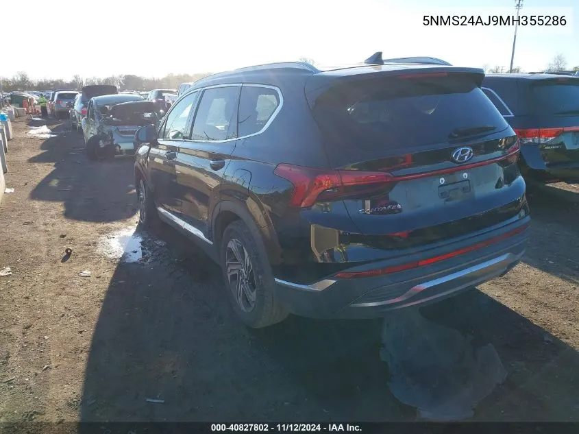 2021 Hyundai Santa Fe Sel VIN: 5NMS24AJ9MH355286 Lot: 40827802