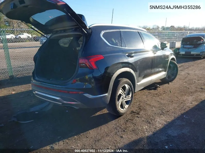 2021 Hyundai Santa Fe Sel VIN: 5NMS24AJ9MH355286 Lot: 40827802