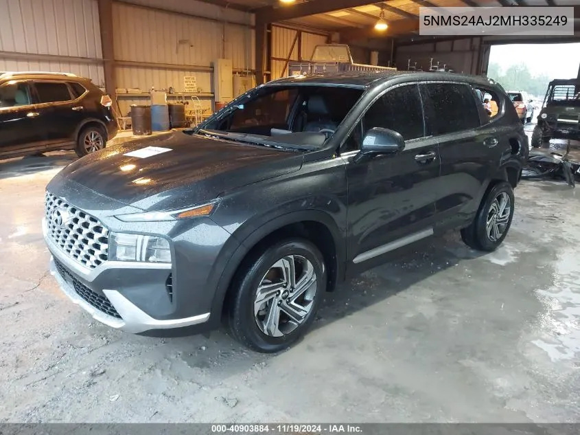 2021 Hyundai Santa Fe Sel VIN: 5NMS24AJ2MH335249 Lot: 40903884