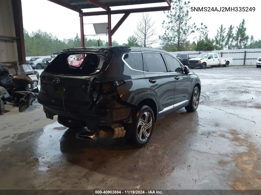 2021 Hyundai Santa Fe Sel VIN: 5NMS24AJ2MH335249 Lot: 40903884