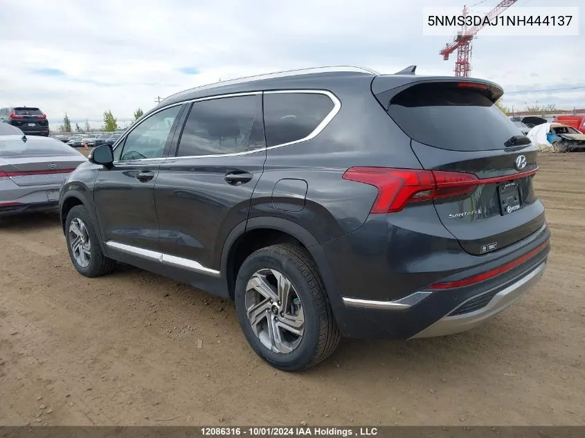 2022 Hyundai Santa Fe Sel VIN: 5NMS3DAJ1NH444137 Lot: 12086316