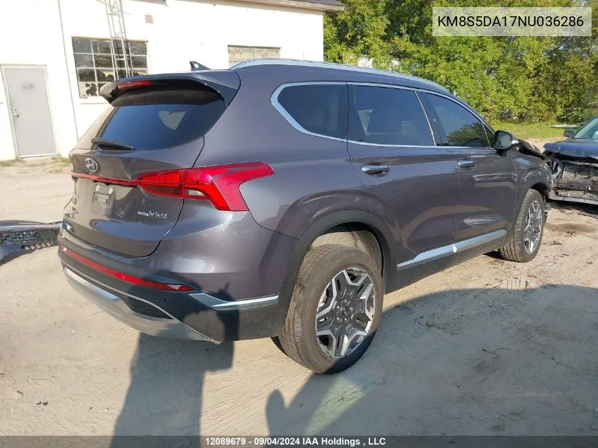 2022 Hyundai Santa Fe Limited VIN: KM8S5DA17NU036286 Lot: 12089679