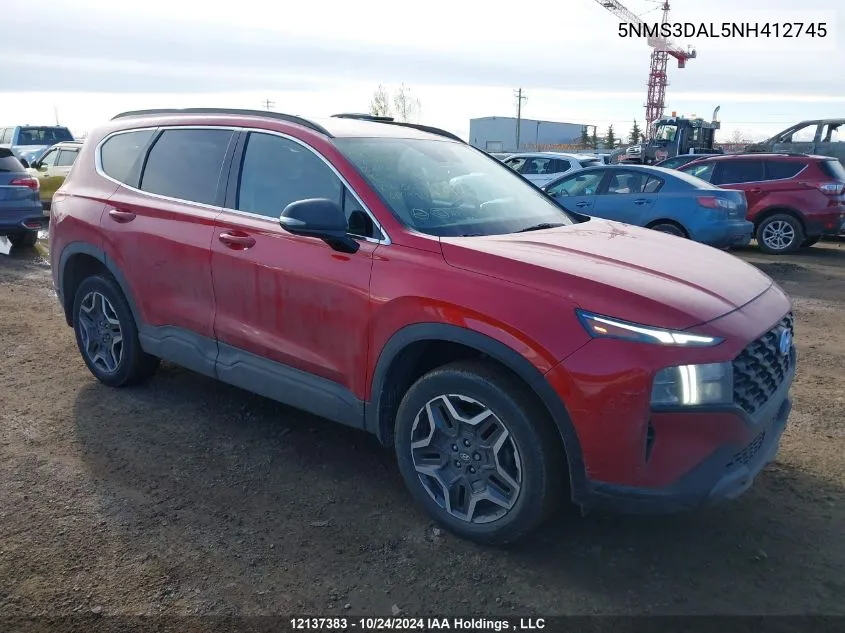 2022 Hyundai Santa Fe Sel VIN: 5NMS3DAL5NH412745 Lot: 12137383