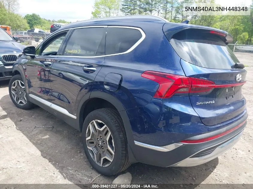 2022 Hyundai Santa Fe Limited VIN: 5NMS4DAL3NH448348 Lot: 39401227