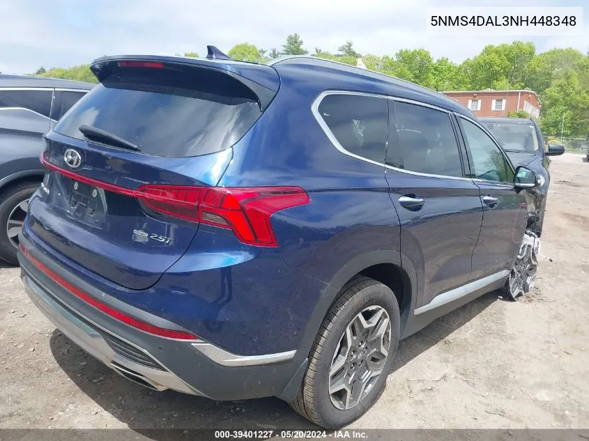 2022 Hyundai Santa Fe Limited VIN: 5NMS4DAL3NH448348 Lot: 39401227