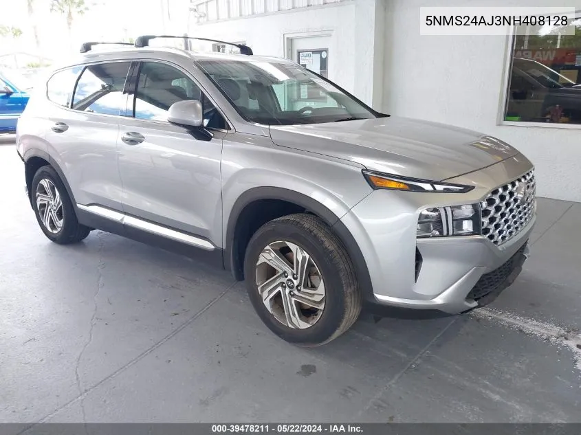 2022 Hyundai Santa Fe Sel VIN: 5NMS24AJ3NH408128 Lot: 39478211