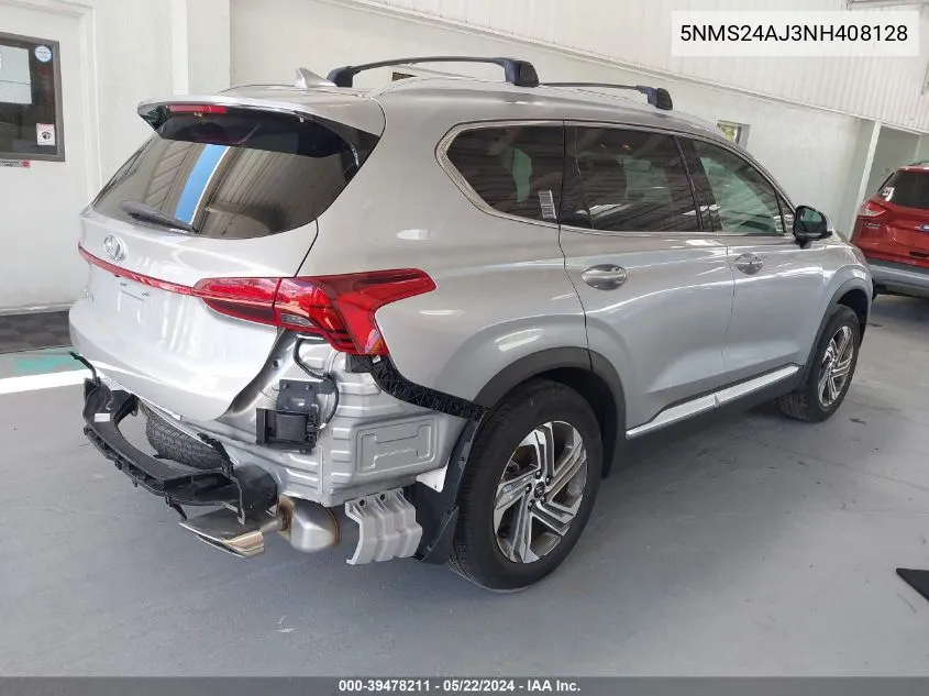 2022 Hyundai Santa Fe Sel VIN: 5NMS24AJ3NH408128 Lot: 39478211