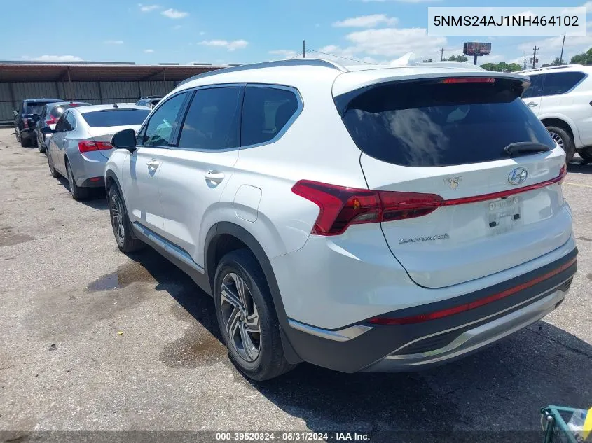 2022 Hyundai Santa Fe Sel VIN: 5NMS24AJ1NH464102 Lot: 39520324