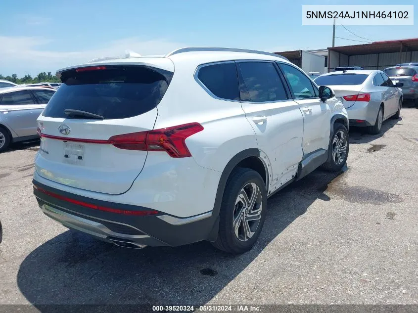 2022 Hyundai Santa Fe Sel VIN: 5NMS24AJ1NH464102 Lot: 39520324