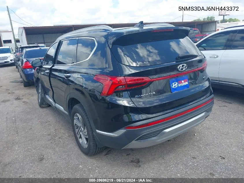 5NMS3DAJ6NH443372 2022 Hyundai Santa Fe Sel