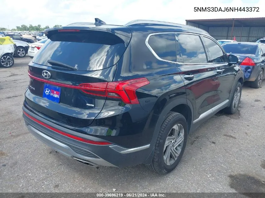 5NMS3DAJ6NH443372 2022 Hyundai Santa Fe Sel