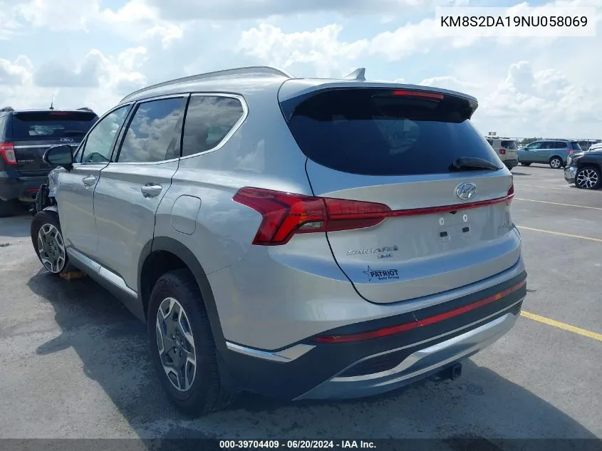 KM8S2DA19NU058069 2022 Hyundai Santa Fe Hybrid Blue