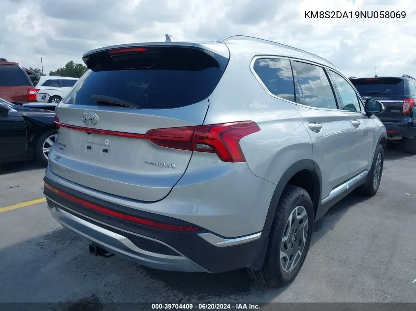 2022 Hyundai Santa Fe Hybrid Blue VIN: KM8S2DA19NU058069 Lot: 39704409