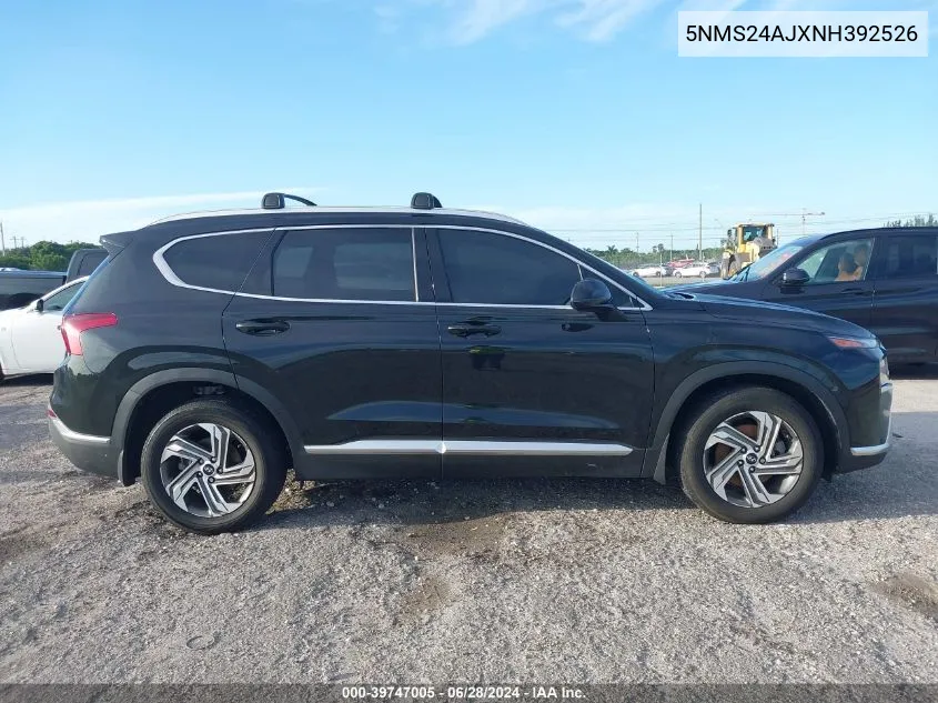 2022 Hyundai Santa Fe Sel VIN: 5NMS24AJXNH392526 Lot: 39747005