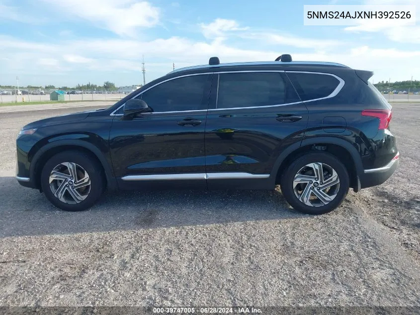 2022 Hyundai Santa Fe Sel VIN: 5NMS24AJXNH392526 Lot: 39747005