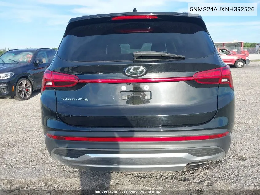 2022 Hyundai Santa Fe Sel VIN: 5NMS24AJXNH392526 Lot: 39747005