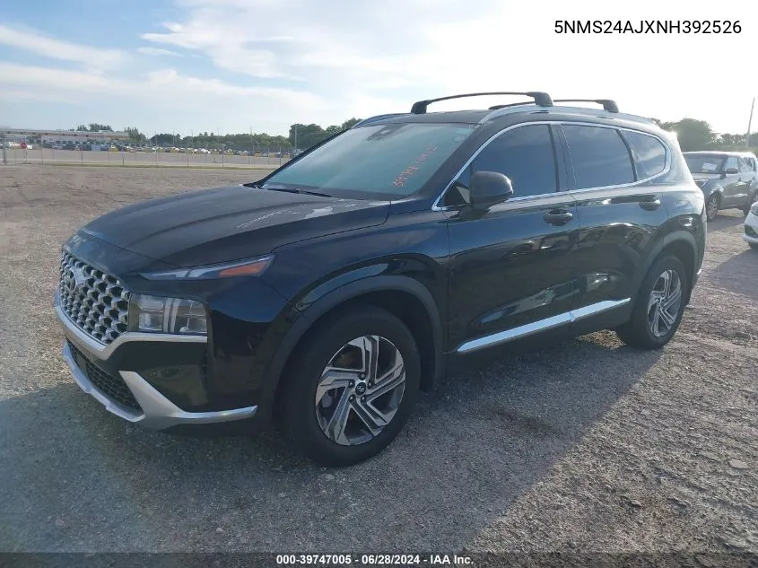 2022 Hyundai Santa Fe Sel VIN: 5NMS24AJXNH392526 Lot: 39747005