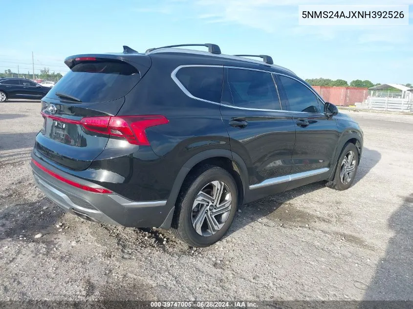 2022 Hyundai Santa Fe Sel VIN: 5NMS24AJXNH392526 Lot: 39747005