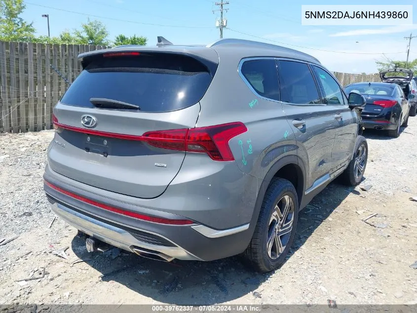 2022 Hyundai Santa Fe Sel VIN: 5NMS2DAJ6NH439860 Lot: 39762337