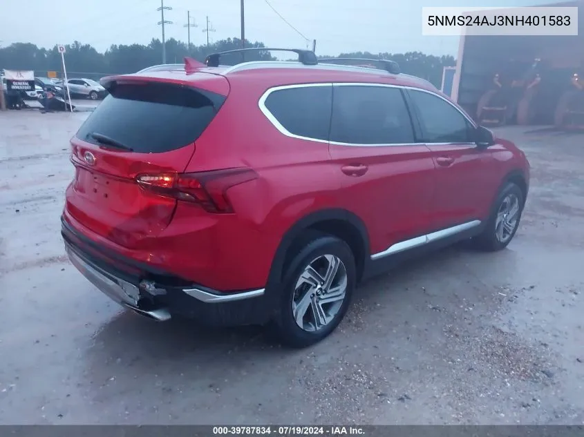 5NMS24AJ3NH401583 2022 Hyundai Santa Fe Sel