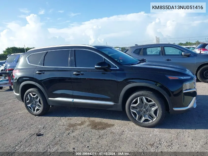 2022 Hyundai Santa Fe Hybrid Limited VIN: KM8S5DA13NU051416 Lot: 39844371