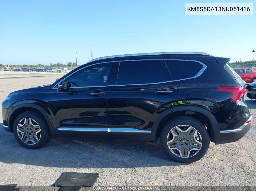 2022 Hyundai Santa Fe Hybrid Limited VIN: KM8S5DA13NU051416 Lot: 39844371